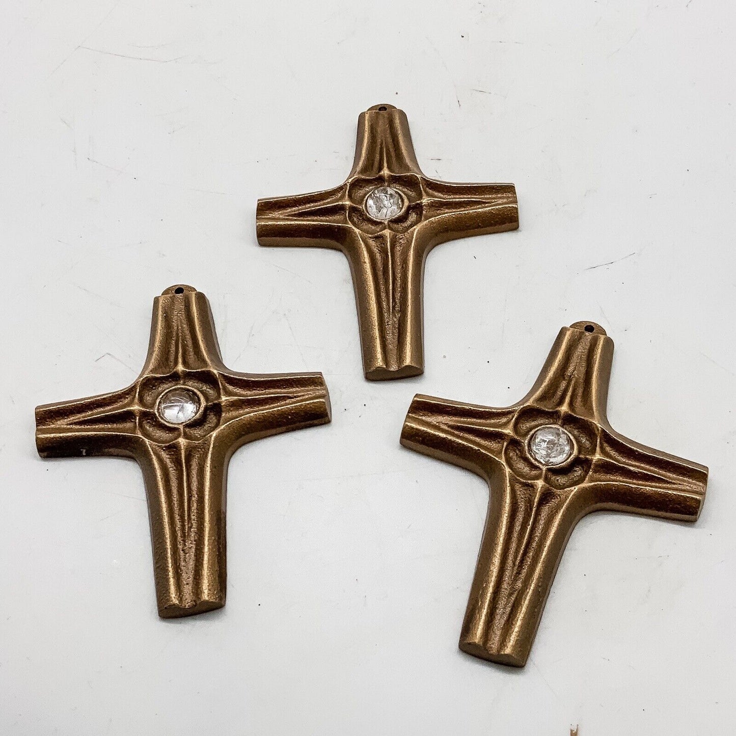 Bronze Brutalist German Crucifix 10x8 Cm MCM