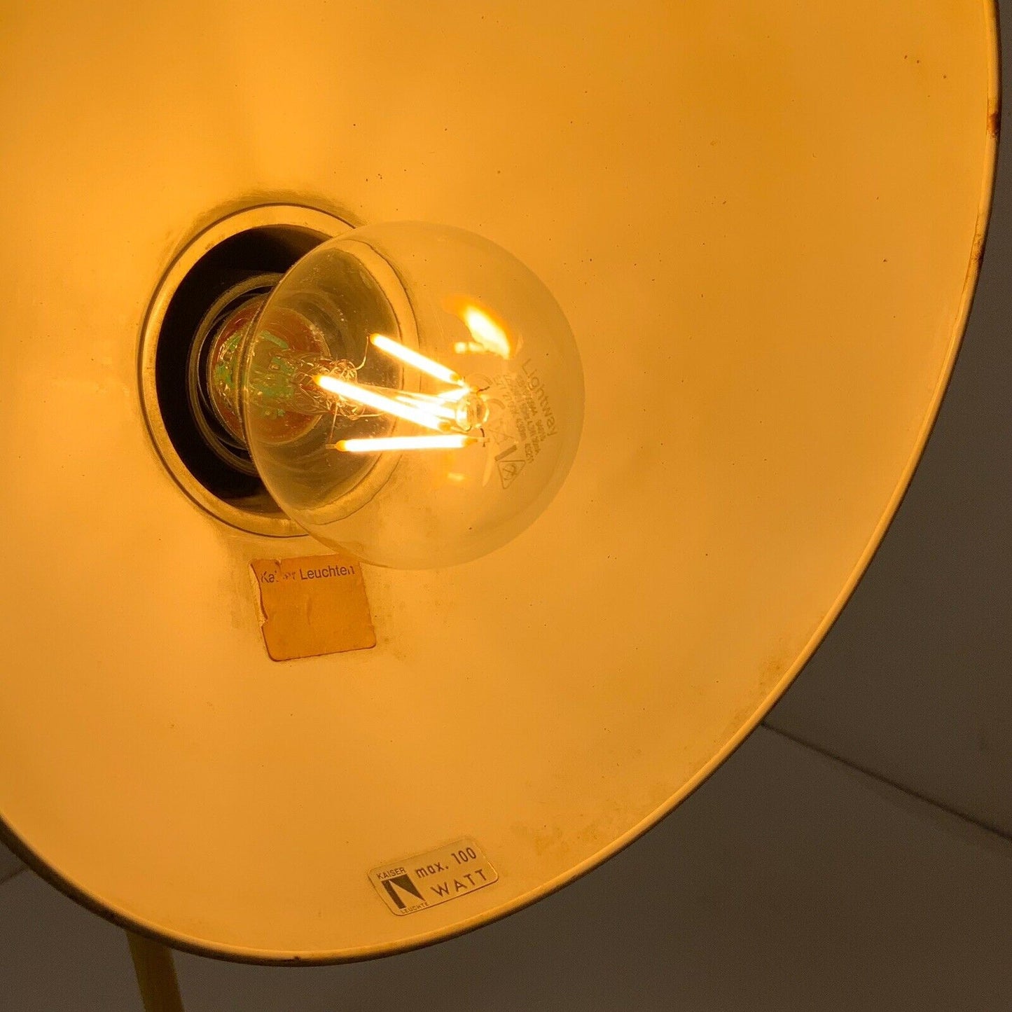 Kaiser Leuchten Idell Bauhaus 6556 Desk Lamp 50s Rare Original Yellow 43 cm