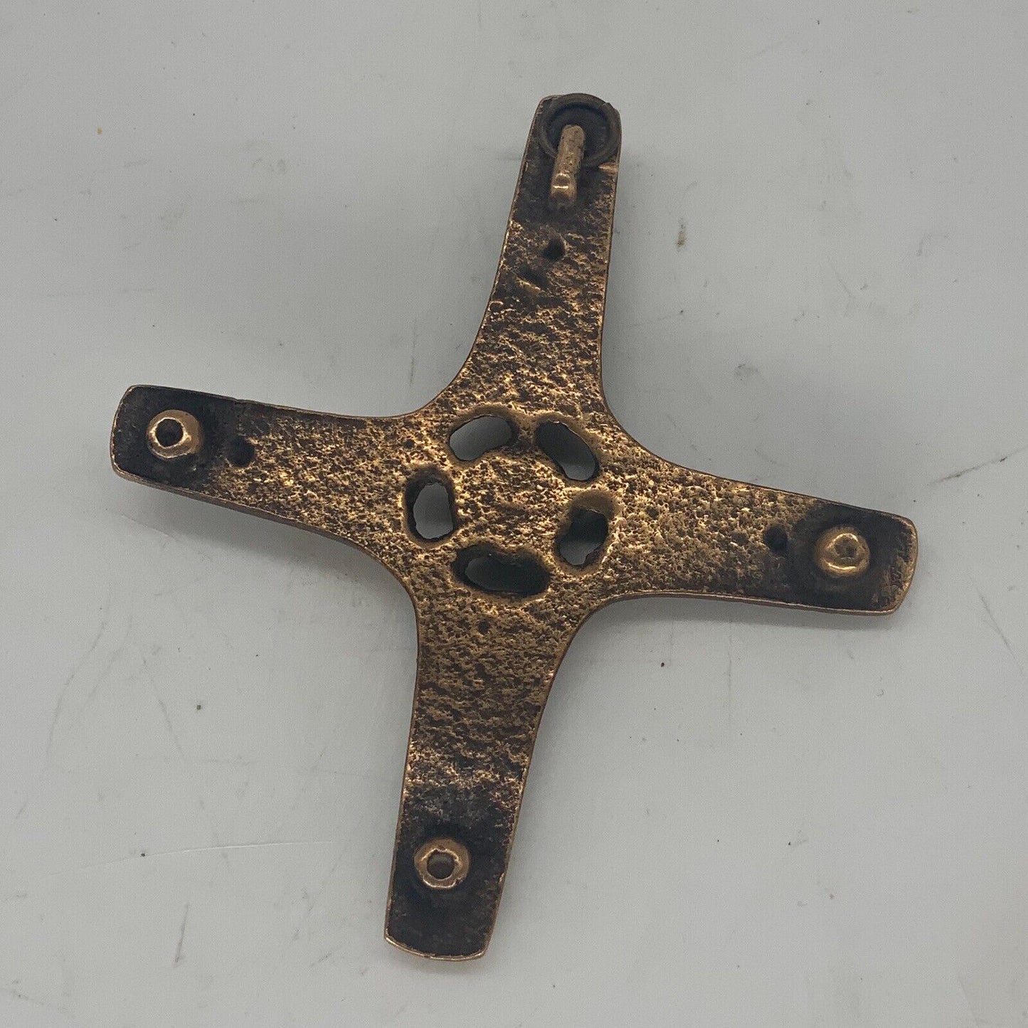 Bronze Brutalist German Crucifix 10x9 Cm  MCM