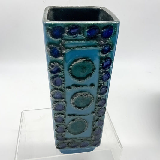 Strehla Brutalist German Studio Pottery Vase 70s 19cm