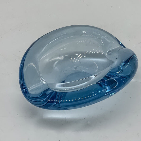 Holmegaard Blue Glass Bowl designed by Per Lütken 14 cm long Mid Century Glass