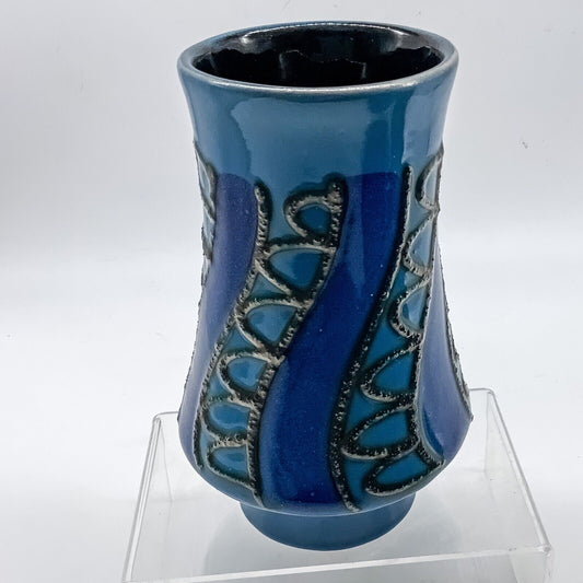Strehla Brutalist German Studio Pottery Vase 70s 1238 17cm