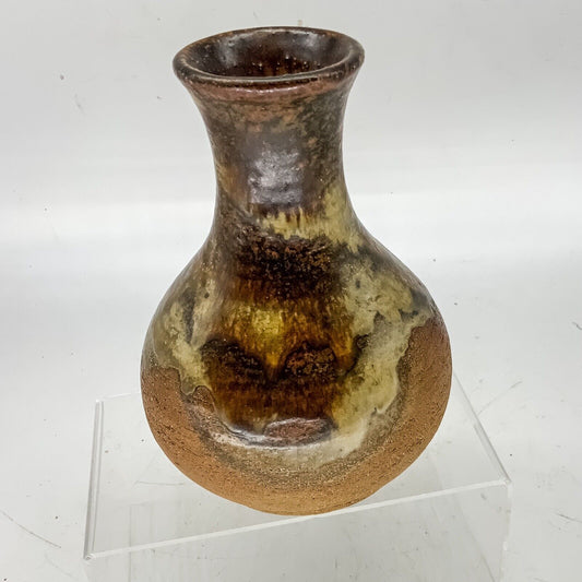 Axella Organic Stoneware Vase in Earth Colors by Aksel Larsen, Denmark 1970s MCM
