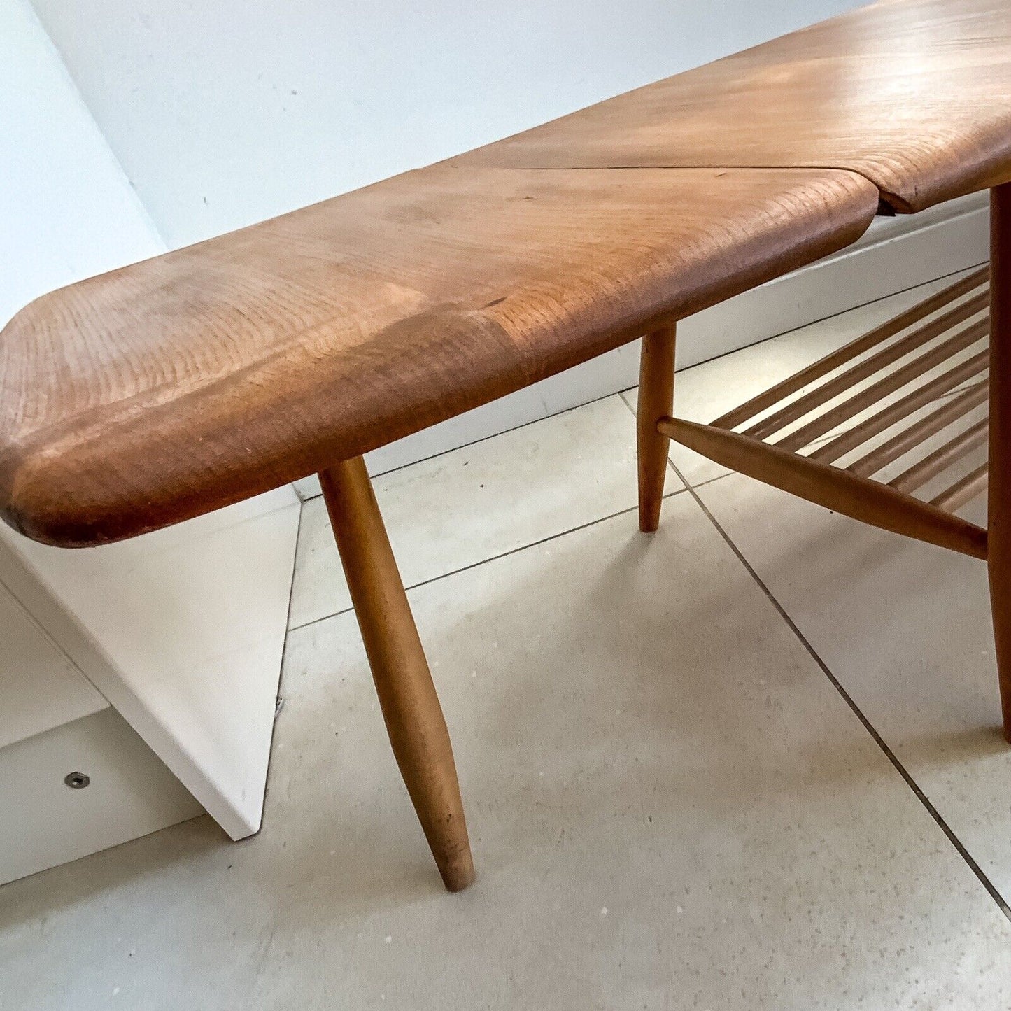 Ercol Extending Model 456 Blue Label Coffee Table With Magazine Rack 50s MCM.