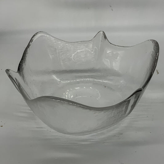 Bengt Edenfalk Smurf Glass Sweden Art Glass Bark Bowl MCM