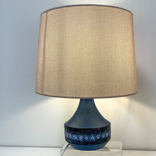 Swedish Pottery Lamp By Norman Motala Keramik Blue Fat Lava