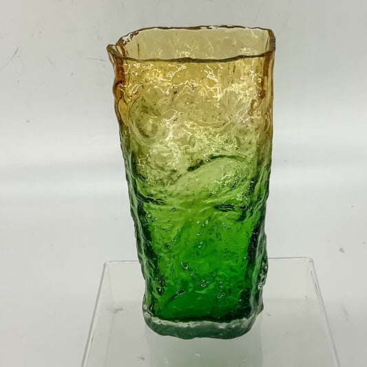 German Ingrid Glass Bark Vase 70s MCM 17 cm