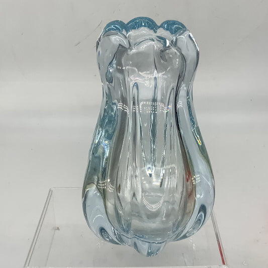 Orrefors Art Glass Vickie Lindstrand Stella Polaris Design Ice Blue Vase Sweden