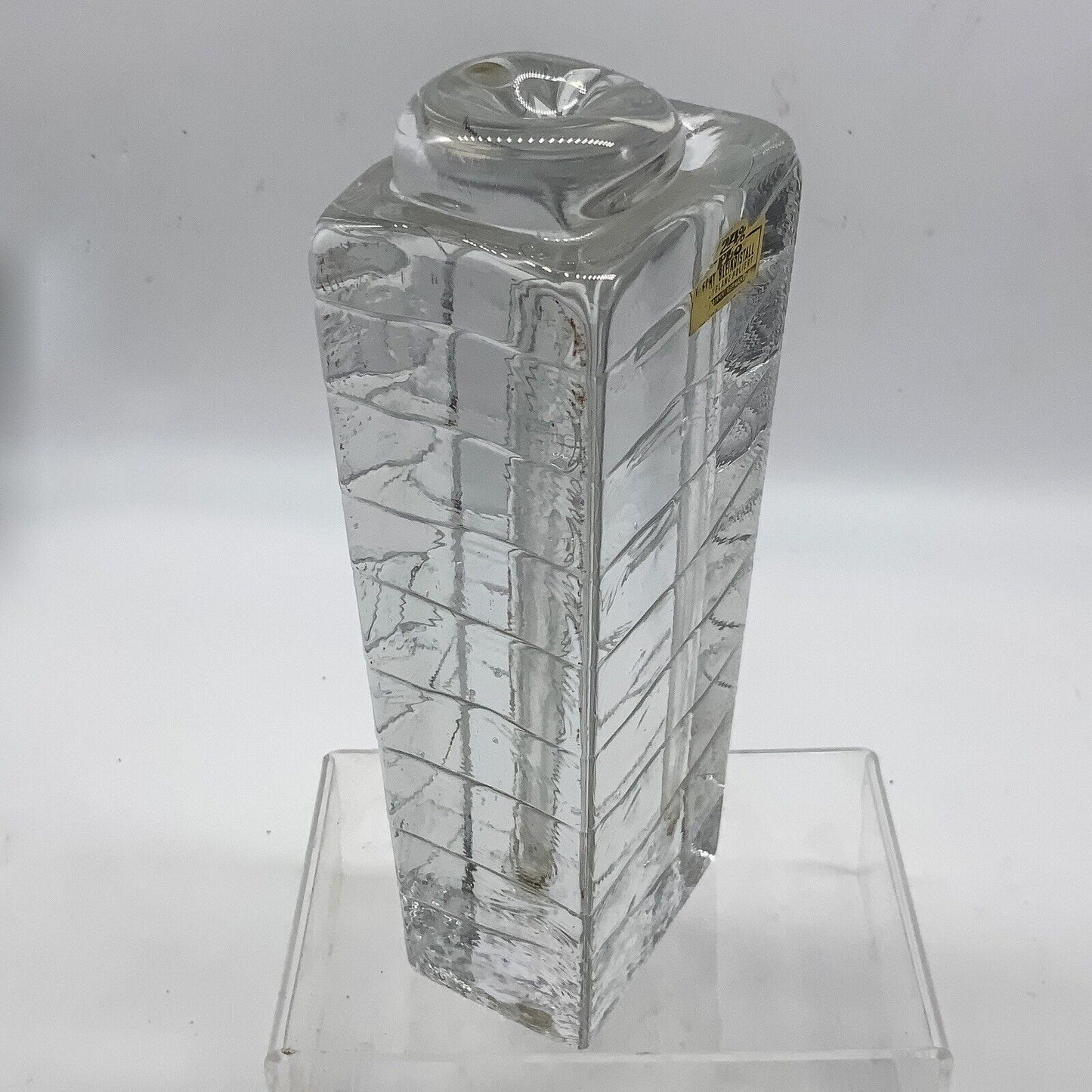 Anna Hutte Lead Crystal Solifleur Vase German 60s  20 cm