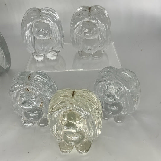 Bergdala Crystal Art Glass Troll Paperweights Statues Figures Swedish 7.5 cm