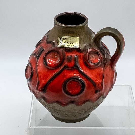 Carstens Tonnieshof Fat Lava Studio Pottery Vase Jug 70s German MCM 1522 14cm