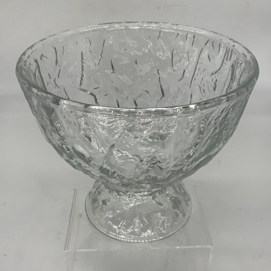 Swedish Pukeberg Heavy Glass Ice Bowl by Uno Westerberg 60s 70s MCM  18cm