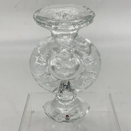 Candlestick By Staffan Gellerstedt For Swedish Art Glass Pukeberg 70s MCM  17 cm