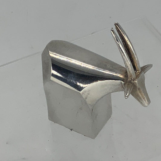 Dansk Design Japan Silver Plated Antelope Paperweight 70s MCM 7.5cm