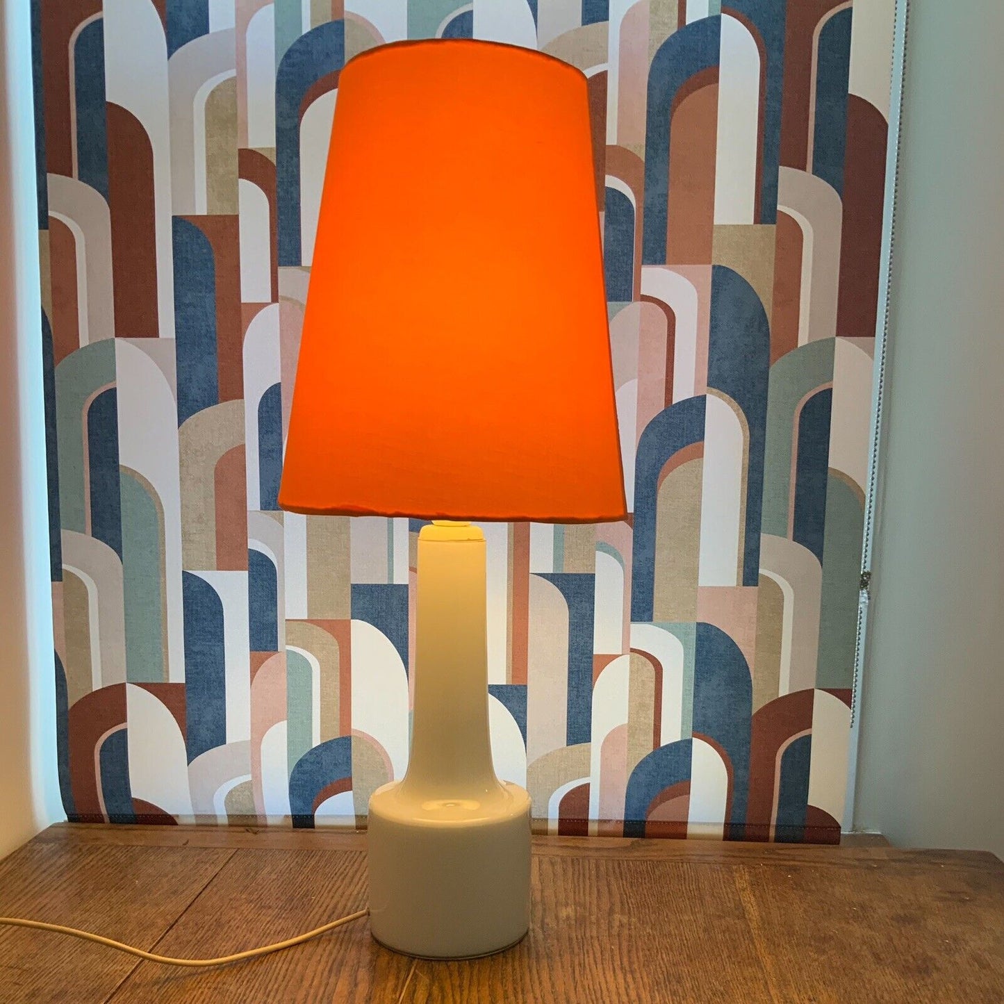 Large Danish Table Lamp In Opaline Glass By Jacob E Bang For Holmegaard 76 cm