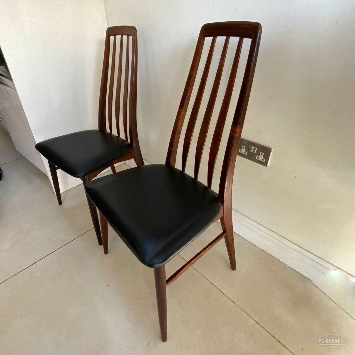 Pair Of Rosewood  “Eva” Chairs By Niels Koefoed For Koefoed Hornslet Denmark