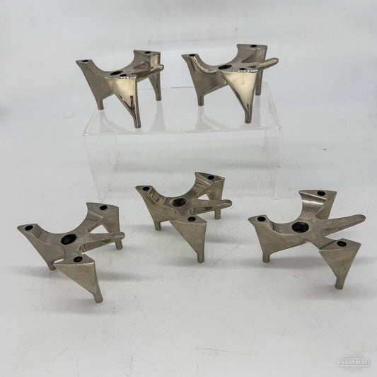 Five German Bird Flight Candleholders from Hammonia Motard Mid Century