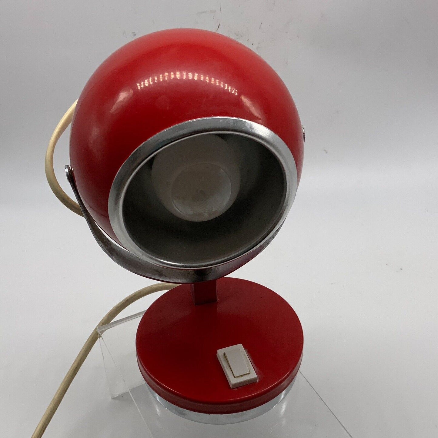 1970s Mid Century Space Age Red Eyeball Lamp MCM
