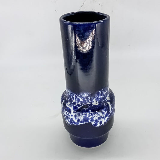 Scheurich Blue  70s Fat Lava German Pottery Vase 9 20cm