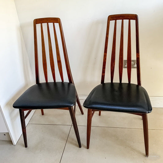 Pair Of Rosewood  “Eva” Chairs By Niels Koefoed For Koefoed Hornslet Denmark