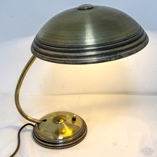 Modernist UFO Brass Desk Lamp By Helo Leuchten 1950s German Mid Century Design