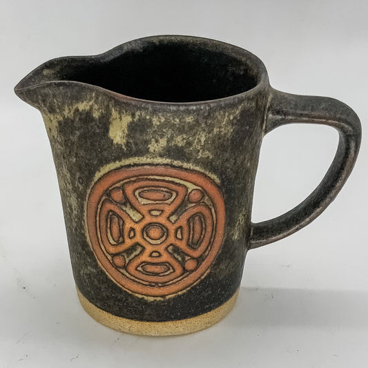 Tremar Studio Pottery Celtic Cross Jug Cornwall 70s 14cm