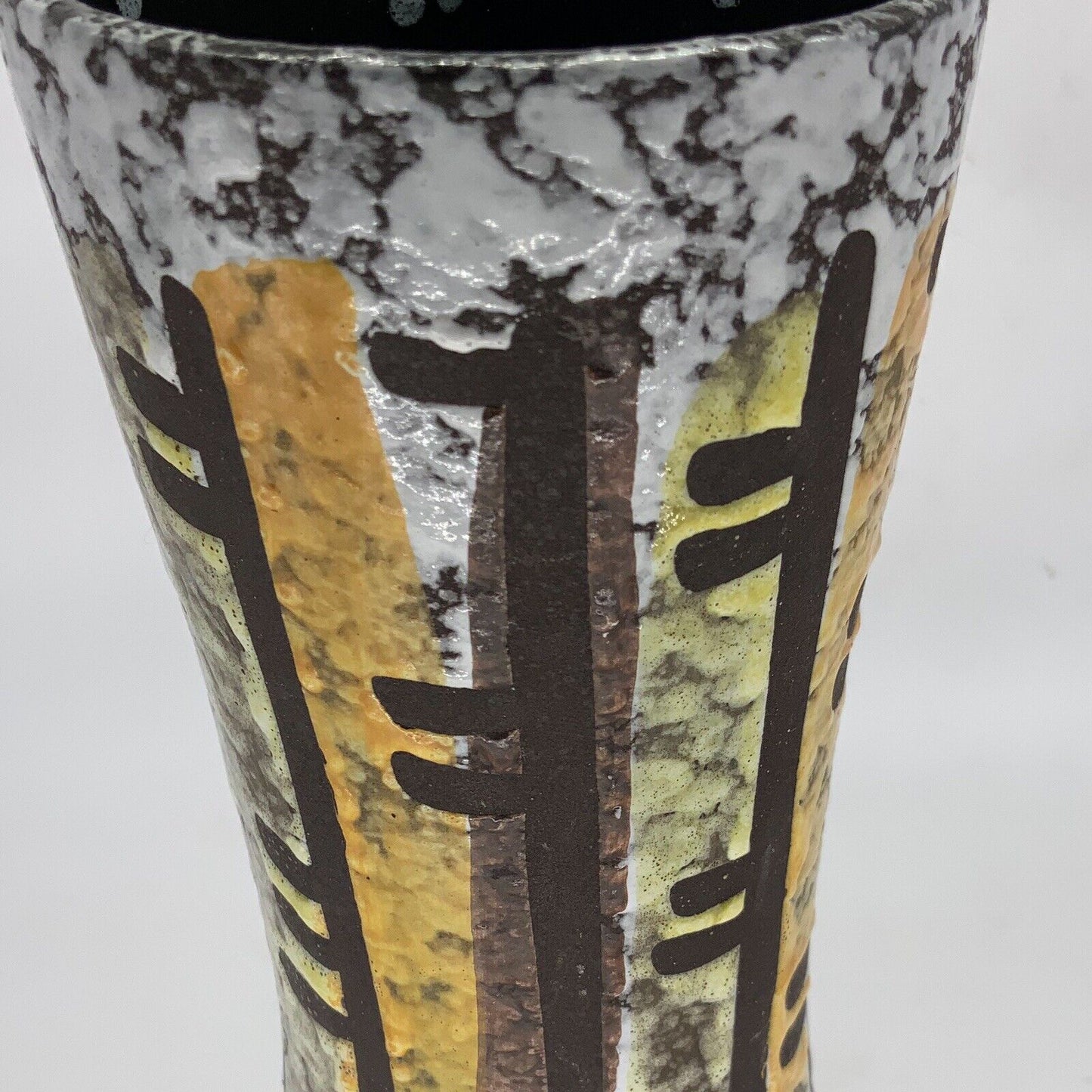 Strehla Brutalist German Studio Pottery Vase 70s 30cm