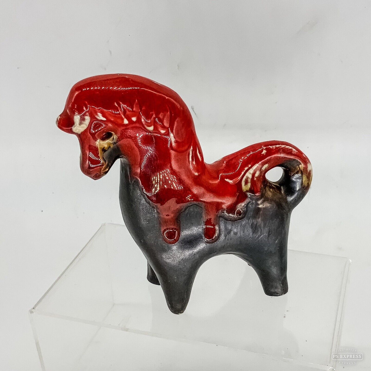 Eric Leaper Newlyn 1960s Pottery Drip Glaze Mid Century Horse Pony