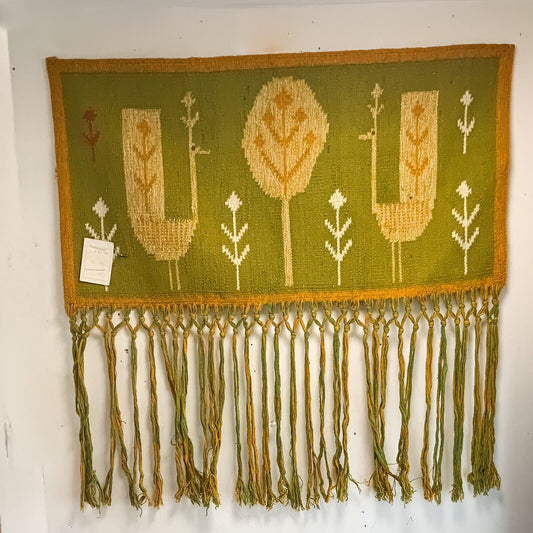 Eva Nemeth Mid Century Danish Flat Weave Kilm Tapestry Wall Hanging 90x88 cm