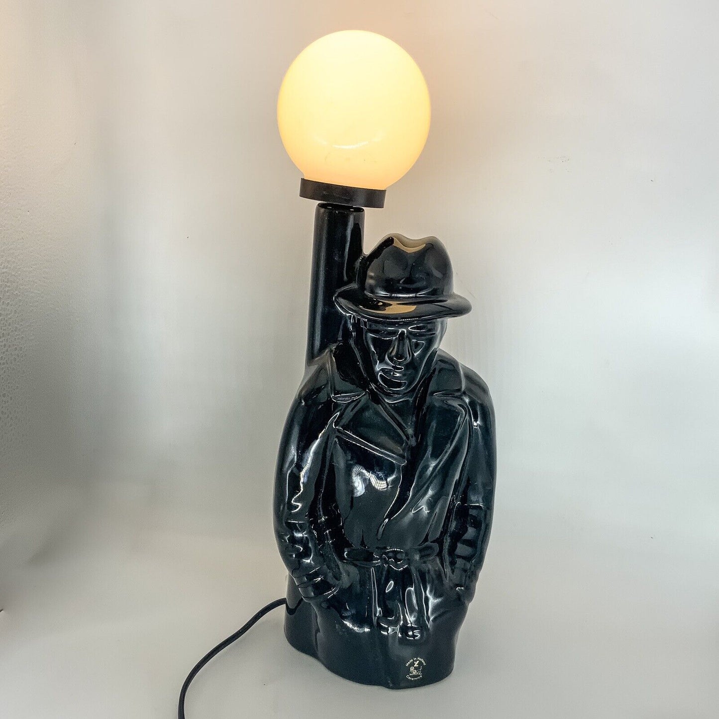 80s Detective Ceramic Lamp Deco Revival  Dutch 45 cm