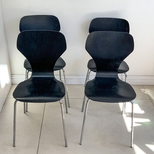 4 x Stacking Rondo dining chair by Erik Jørgensen for Danerka, 1970s Danish MCM