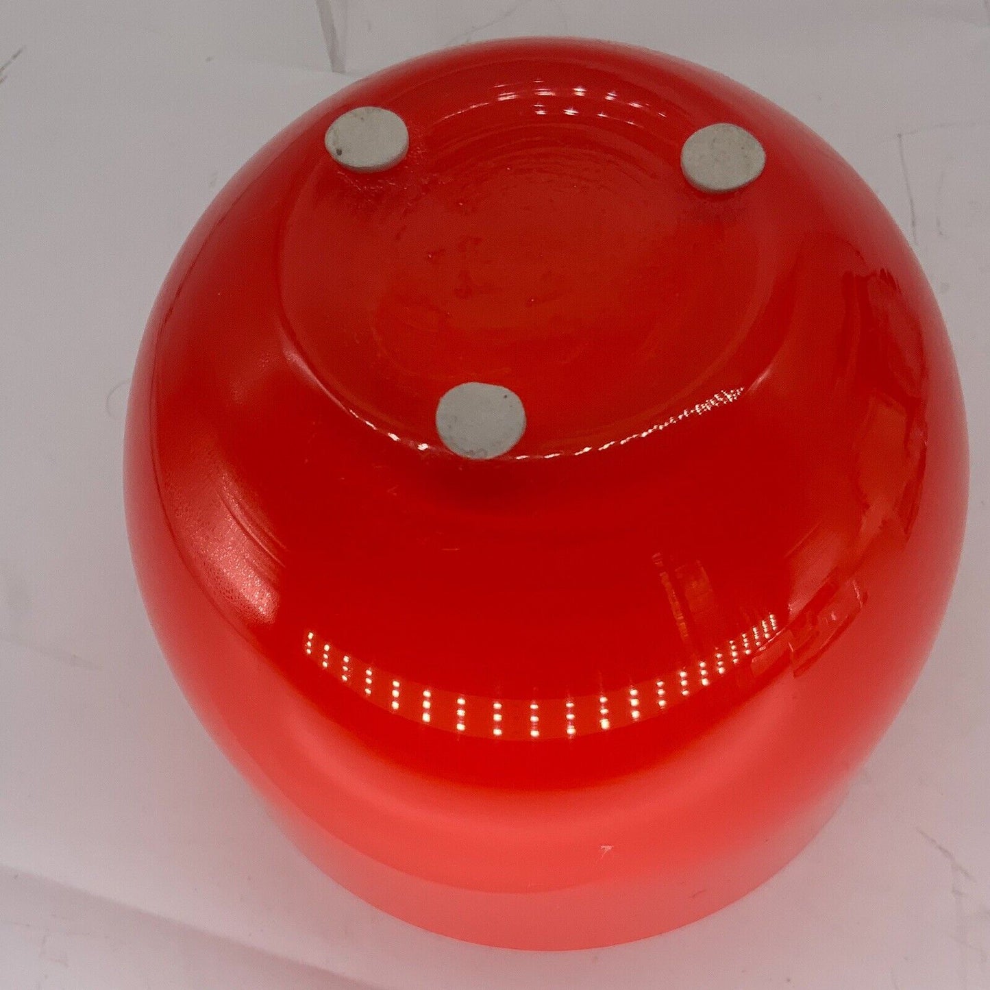 Cased Orange Glass Bowl By Piet Hein For Holmegaard Denmark 70s MCM 11 cm