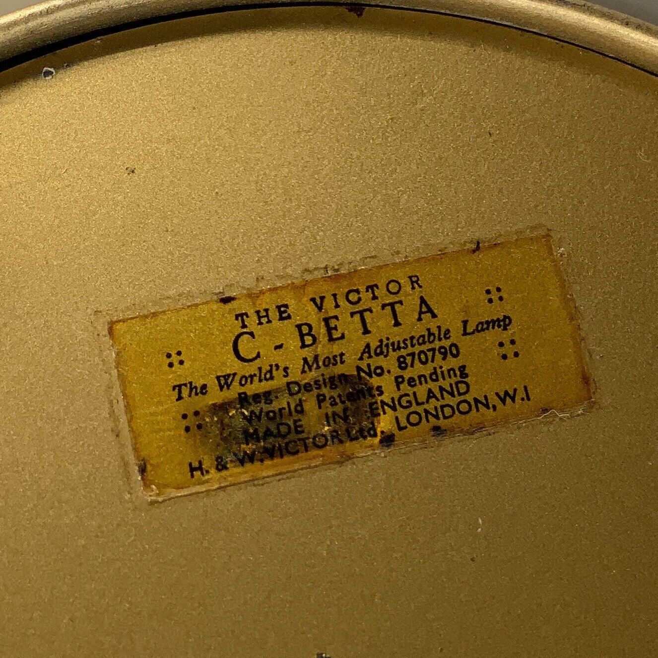 The Victor C Betta Desk Lamp  H W Victor Ltd 40s 50s Rare