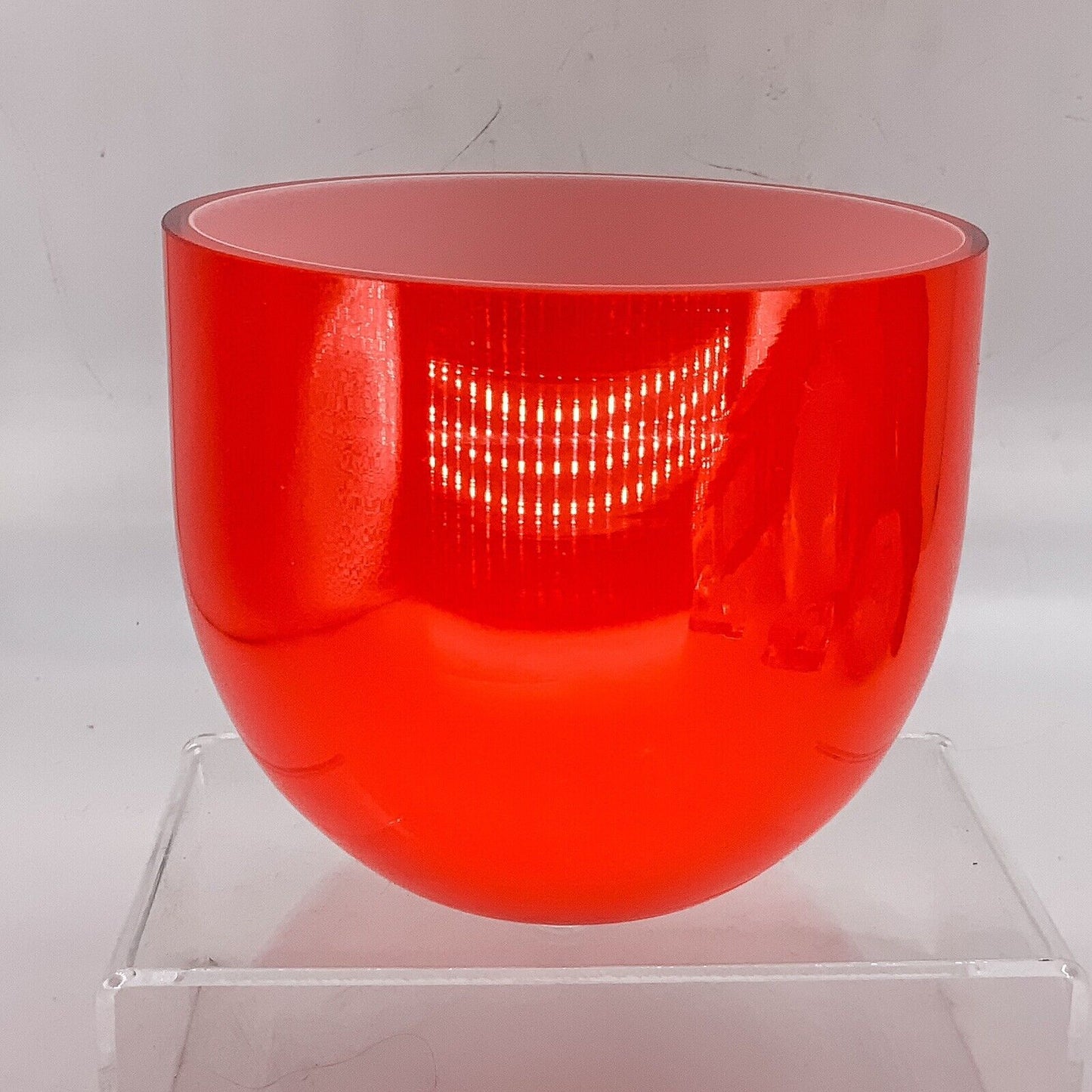 Cased Orange Glass Bowl By Piet Hein For Holmegaard Denmark 70s MCM 11 cm