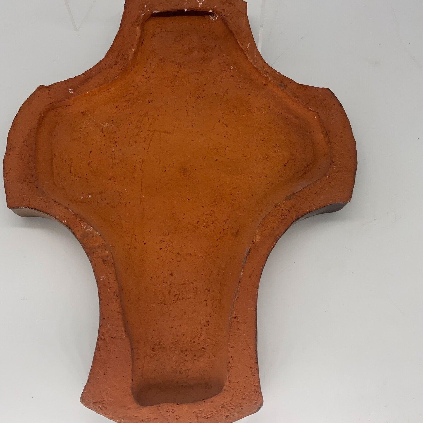 Large Ceramic German Fat Lava Crucifix Mid Century Modernist 39 x 27 cm