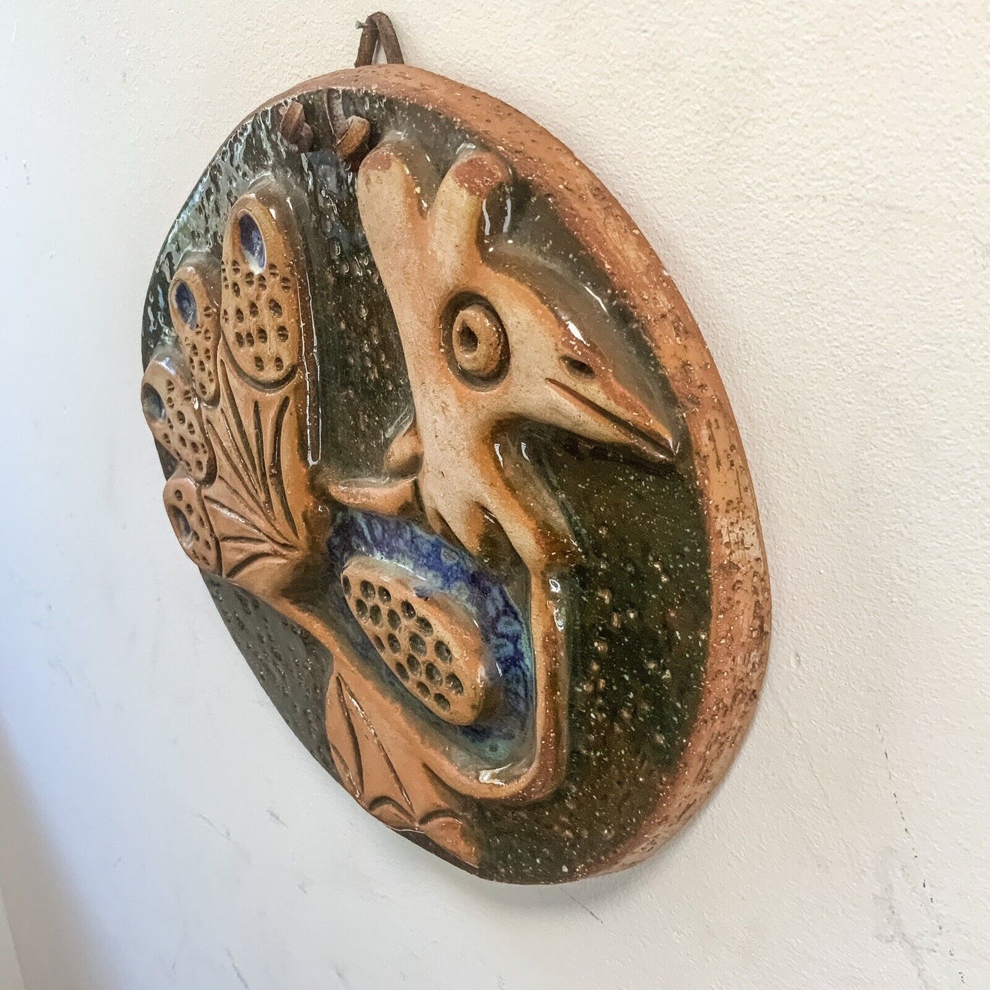 Laholm Keramik Swedish Wall Plaque by Christian Larsson-Nilsson Rooster 50s MCM