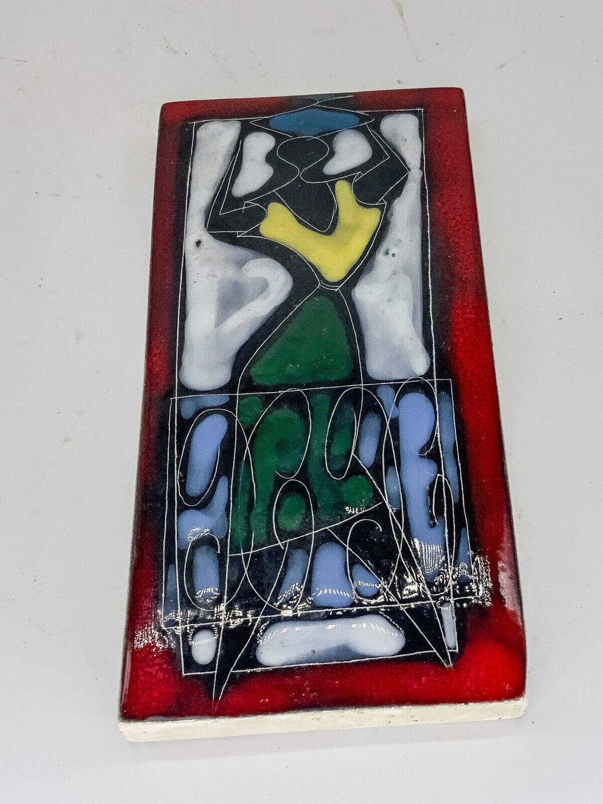 Italian Ceramic 50s 60s Plaque Mid Century  18.5 cm long