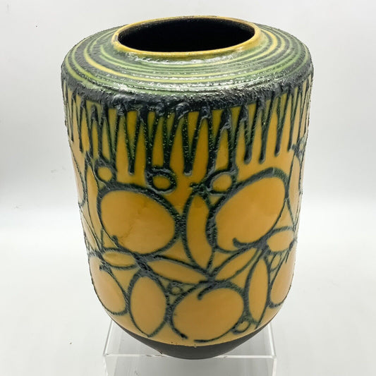 Strehla Brutalist German Studio Pottery Vase 70s 26cm